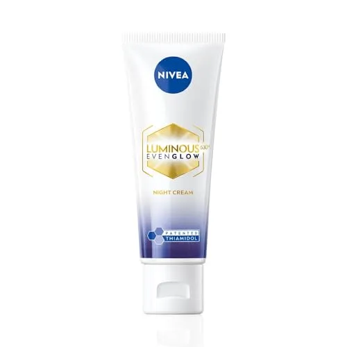 NIVEA Luminous Even Glow Night Cream & Moisturiser | Patented Thiamidol (60X More Than Vitamin C) | Dark Spots & Pigmentation | Hyaluronic Acid Brightening Night Cream for Even Ski