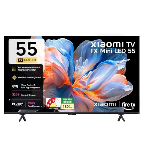 Xiaomi (139 cm) 55 inch Smartchoice FX 4K QD-Mini LED Smart | Full Array Local Dimming | HDR10+ | 120Hz DLG Game Booster