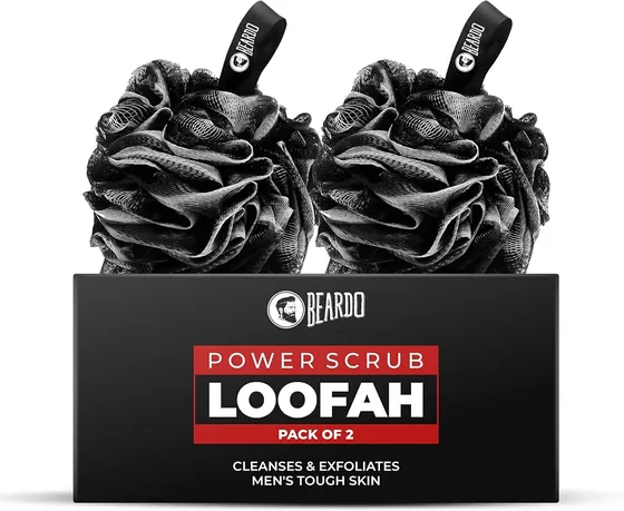 Beardo Power Scrub Large Loofah for bathing for men | Loofah Scrubber Exfoliator removes dead skin & Controls Oil | High Lather Creation | Cleanses & Exfoliates |Pack of 2 | Suitable for all Skin types | Made for Men & Women