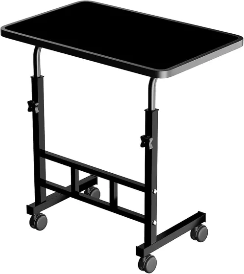 Multi-Purpose Laptop Table, Study Table| Heavy Duty Bed Table| Adjustable for Height, Portable for Office, Work Form Home | DIY Table, Easy to Asembl (Adjustable Black)