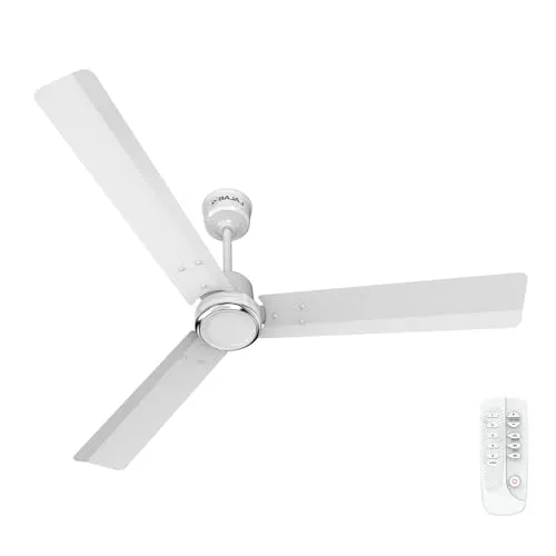 Bajaj Classico Sleek Plus 5S 1200MM (48”) BLDC Ceiling Fan with Remote | BEE 5 Star Rated Energy Efficient | Power Saving | Sleek Compact Design | High Air Delivery |2-Year Warranty |Base White