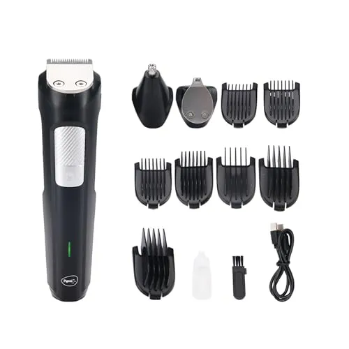 Pigeon 3 In 1 Multi-purpose Grooming Kit for Men | Trimmer, Shaver, Nose & Ear Trimmer | Stainless Steel Blade | USB Type C Charging | 120 Min Runtime | 2 HR Charge Time | 2 Years Warranty
