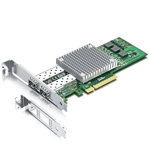 10Gtek Dual SFP+ Port 10Gb PCI-E NIC Network Card, Broadcom BCM57810S Chipset, PCI Express Ethernet LAN Adapter for Windows Server/Windows/Linux/VMware