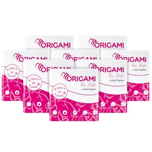 Origami So Soft Plain Napkins | 1 Ply | Pack of 8 | 100 Pulls Each