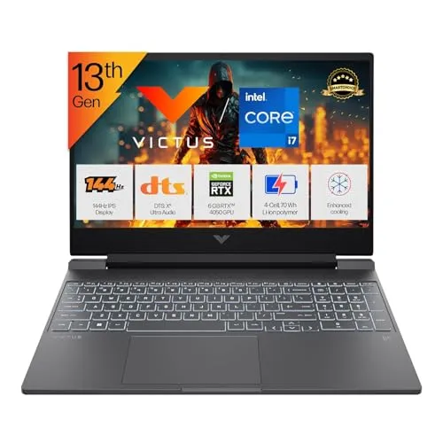 HP Smartchoice Victus, 13th Gen i7-13620H, 6GB RTX 4050, 16GB DDR4(Upgradeable) 512GB SSD, 144Hz, 300nits, 15.6''/39.6cm, Win11, Office24, Mica Silver, 2.3kg, fa2100tx, Xbox Gamepass* Gaming Laptop