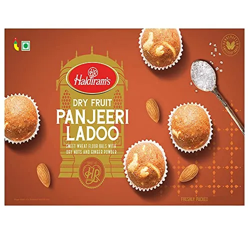 Haldiram's Mithas Ladoo - Dry Fruit Panjeeri Box,400 Gram,Indian Sweets Diwali Gift Pack,Almond