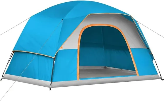 3-8 Person Family Camping Tent – All-Season Waterproof Dome Tent with Rainfly, Ventilation, Easy Setup for Hiking, Picnic & Outdoor Adventures