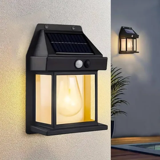 Solar Wall Light with Motion Sensor, Auto Chargea