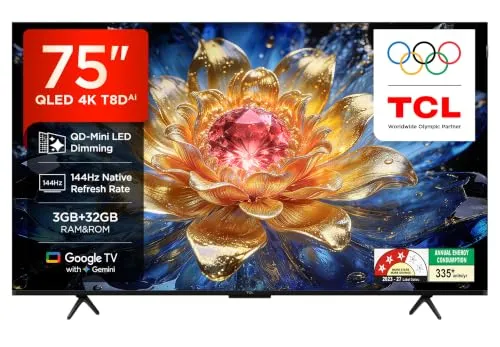 TCL 189 Cm (75 Inches) Smartchoice 4K UHD Smart QLED