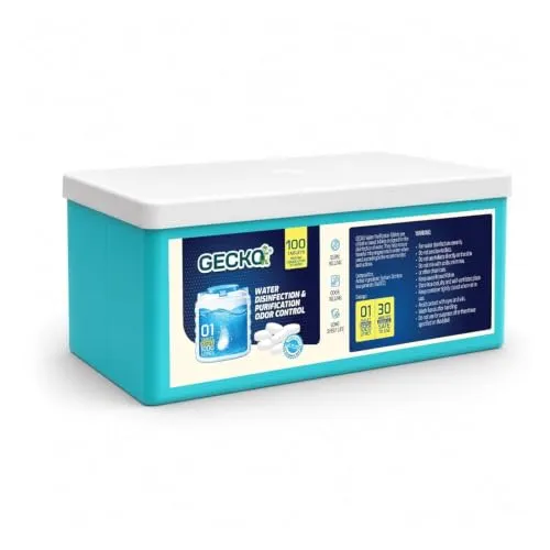 GECKO Chlorine Water Purification Tablets for 1000 Litre Water Tank | Lab Tested | 1 Tablet Cleans 1000 litres | 5g Each | Water Treatment & Tank Cleaning Tablets | Pack of 30