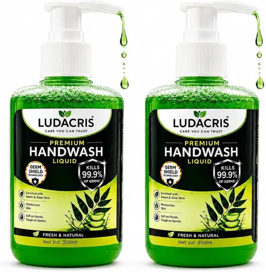 LUDACRIS Premium Handwash Liquid with Neem & Aloe Vera, 300ml - (pack of 2)