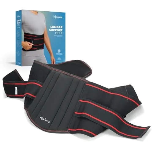 Lifelong Lumbar Sacral Belt | Universal Fit for Men & Women| Free Size - Back Support Brace for Pain Relief | Posture Correction & Lower Back Comfort | Adjustable Elastic Strap Waist Belt (LLOBS05)