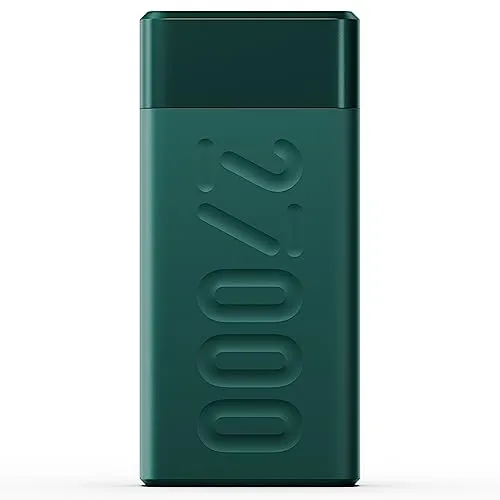 Ambrane 27000mAh Powerbank, 20 W Fast Charging, Triple Output (2 USB & 1 Type C), PD, Quick Charge for iPhone, Android & Other Devices, Made in India + Type C Cable (Stylo Pro 27K, Green)