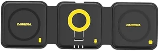 Carrera 22.5W Magnetic 3 in 1 Foldable Wireless Charger Pad CWC-235, Magnetic 15W Fast Charging for Phone, 5W for Earbud, 2.5W for Watch, Type C Cable Included, Multi-Device Compatible