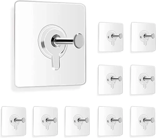 GONIPIMI Wall Hooks for Hanging Strong, Adhesive Hooks for Wall Heavy Duty, Wall hangings, Kitchen Accessories Items, Sticky Photo Frame Hangers GI1018 (Pack of 10)