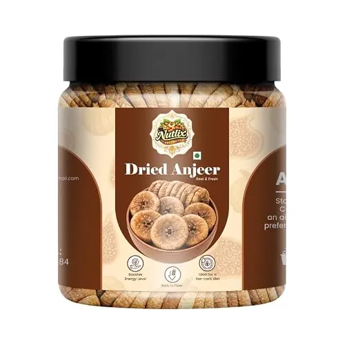 NUTLIX Anjeer 1Kg | Figs Dry Fruits | Rich Source of Vitamins & Dietary Fiber | Healthy Snack | Low in Calories | Fat Free | Farm Sourced | Large Size