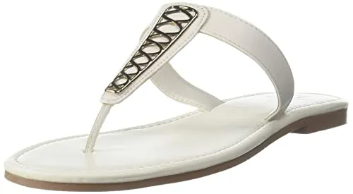 Carlton London Women's Cll-6749 Slingback Flat Sandal, WHITE, 5 UK