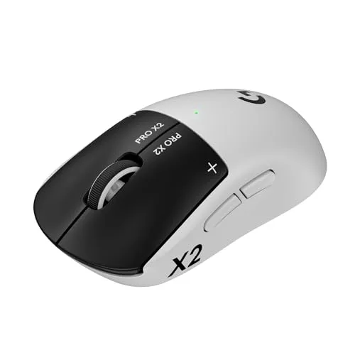 Logitech PRO X2 SUPERSTRIKE Lightspeed Wireless Gaming Mouse with The Fastest Click in the World, Ultra Lightweight (61 g), Customizable Click Haptics, USB-C Charging, for PC/Mac/Laptop - White