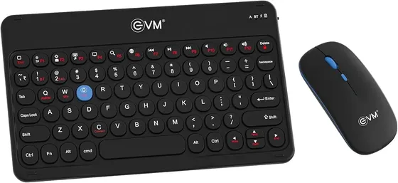 EVM EnArc Wireless Keyboard & Mouse Combo | Rechargeable Bluetooth 5.0 + 2.4GHz Wireless Connection | Type-C Charging | Silent Mouse | Compact Design | 1 Year Warranty (WLKM-EWLM-360)