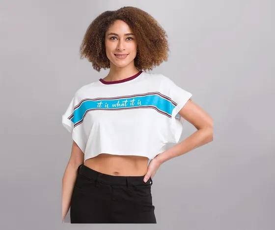 Spykar Baby Cotton Blend Three-Fourth Sleeve Printed Casual Regular Fit T-Shirt for Women