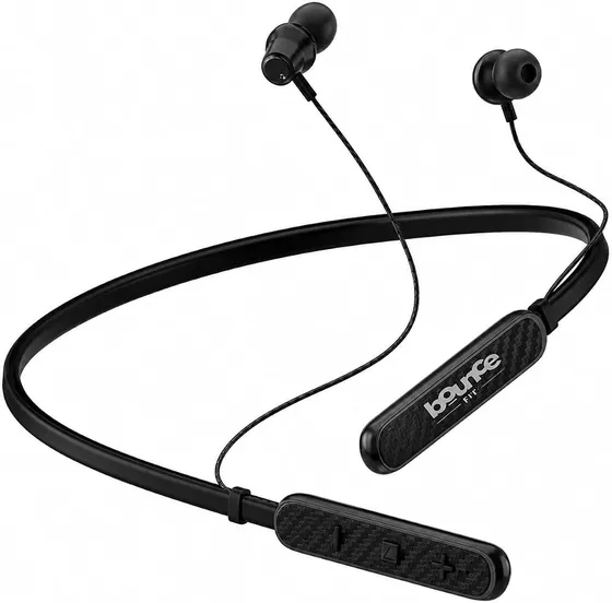 Bouncefit Sonic 144 Bluetooth Wireless Neckband, 35H Continuous Playback Battery, Deep Bass, Stereo Sound, HD Calls, Type C Fast Charging, Rich Audio, Earbuds with Mic Earphones (Black)