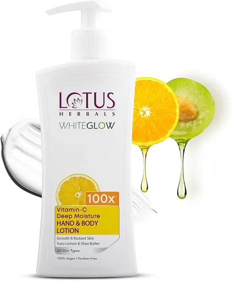Lotus Herbals WhiteGlow Vitamin C Deep Moisture Hand & Body Lotion | Non Greasy | Cools and Refreshes Skin | SPF 20 | For All Skin Types | For Women and Men| 400 ml