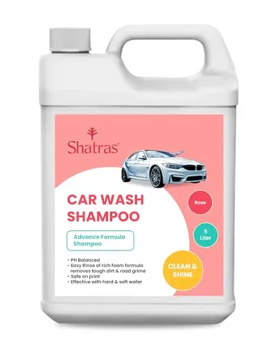 Shatras 5 Litre Foam Car Wash Shampoo Concentrate – pH Neutral Formula with Thick Suds and Shine-Enhancing Technology