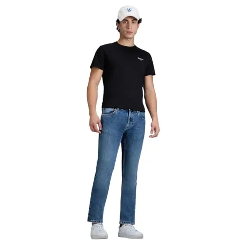 Men's Blue Slim Mid Rise Jeans