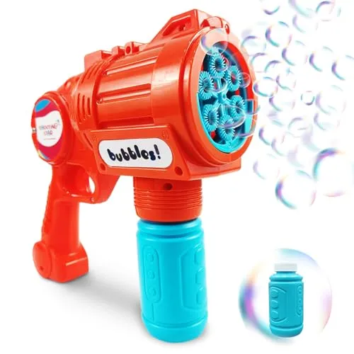 Rowan Bubble Blaster with Solution Bottle, Kids Toy, Orange, 3Y and Up