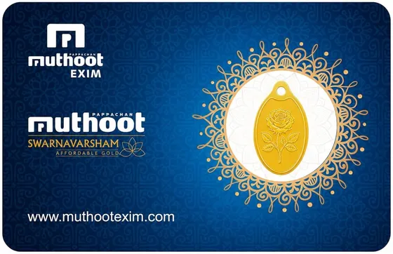 Muthoot PAPPACHAN Swarnavarsham 24K (999) Yellow Gold Oval Rose Pendant 2 Gram