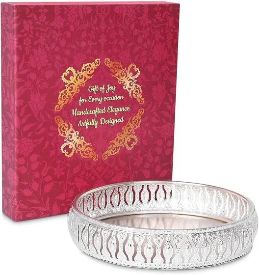 German Silver Plated Round Decorative