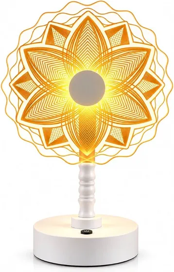 Loot : Table Lamp Decorative Mandala Floral LED Night Light Bedside Desk Lighting
