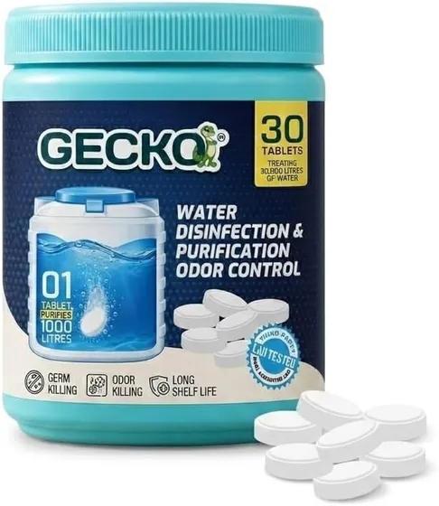 GECKO Chlorine Water Purification Tablets for 1000 Litre Tank )