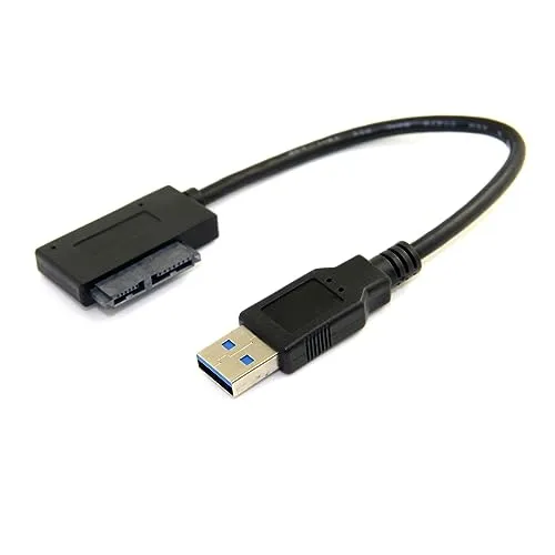 cablecc USB 3.0 to 7+6 13Pin Slimline Sata Adapter Cable for Laptop Cd DVD ROM Optical Drive