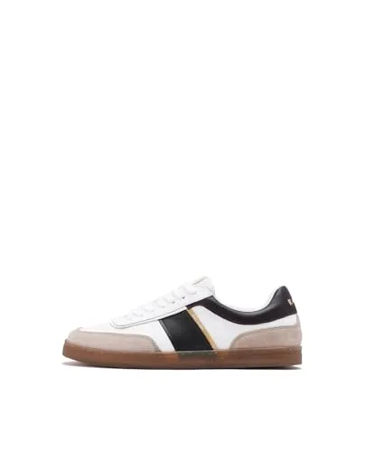 Rarez Men Kairos Pro White Premium Suede Leather Low-Top Lace-Up Sneaker Shoes