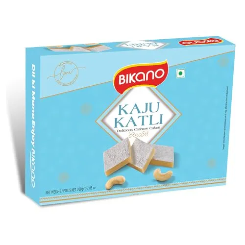 Bikano Royal Kaju Katli Premium Indian Sweet | Rich & Creamy Cashew Fudge | Festive & Gifting Delight – 200g