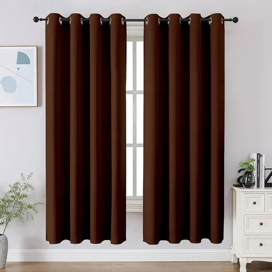 Cortina 80-90% Blackout Solid Window Curtains 5 Feet Set of 2