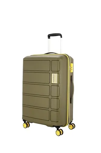 Kamiliant by American Tourister Harrier Zing|Trolley Bag Check-in Medium Size (68 cms) for Travel| Hard Case Polypropylene (PP) Suitcase|360° 8-Wheel Spinner Luggage|Combination Lock|Military Olive