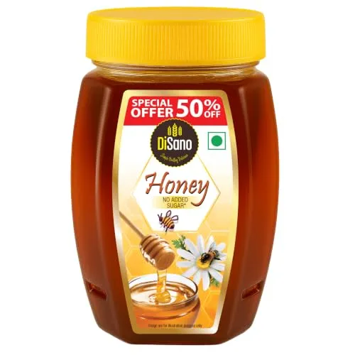 DiSano Honey 500g, Pure with No Sugar Added, For Fitness & Health, Natural Immunity Booster, Rich in Antioxidants & Minerals