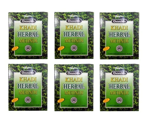 Khadi Pure Gramodyog Khadi Pure Herbal Black Mehndi, 80 g (Pack of 6) (‎KPGRNMHNDBLKX6)