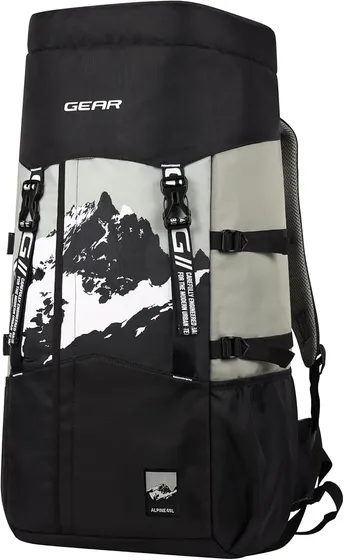 Gear Climb 45L Extra Large Water Resistant Rucksack/Travel bag/For Men & Women(Black - Yellow)