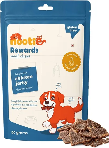 Nootie Happy Chews Dehydrated Chicken Jerky Blueberry Dog T