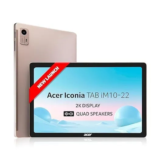 Acer Iconia Tab10 | 10.36" | 2K IPS Display, 480 Nit | Quad Speakers | 8GB + 128GB (Expandable) | Wi-Fi + (Calling)