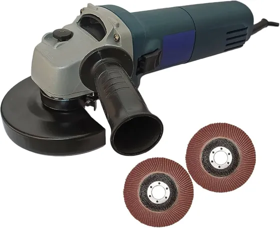 Inditrust Dumdaar 1pc DM 950W Electric angle grinder machine with Flap 2pc wheel set (Blue)