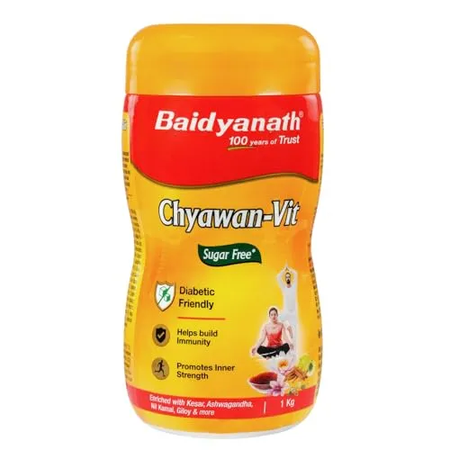 Baidyanath Ayurved Sugarfree Chywanprash (Chyawan-Vit) 1kg | Specially Formulated With Benefits Of Amla, Ashwagandha And Kesar | Helps to Boost Immunity, Strength, Stamina & Energy | Fit for Diabetic