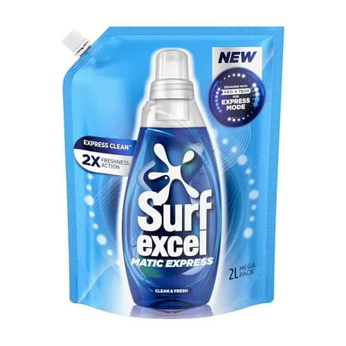 Surf Excel Matic Express Liquid Detergent, Express Clean with 2X Freshness Action 2ltr pouch