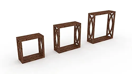 Home Sparkle MDF Wooden Wall Shelves (Brown)