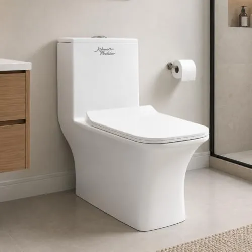 Johnson Pedder CHORD One piece Western Commode with 10 Years Warranty | Floor Mounted Monobloc Water Closet with Slim Soft Close Seat Cover | Washdown flushing | Dual Flush (6L/3L) | S Trap