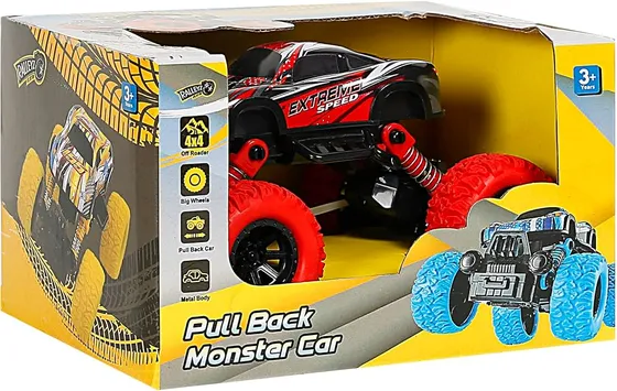 Red Pull Back Monster Car | Pull Back Car Toy for Kids 3Y+