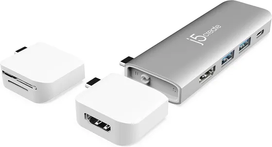 j5create ULTRADRIVE USB C Modular Dock 8 in 1, Magnetic Detachable Kits, HDMI Kit 4K 60Hz Standalone, Dual Display 4K 30Hz, SD microSD Reader, 2 USB A, 100W PD, for MacBook Air Pro, Laptop